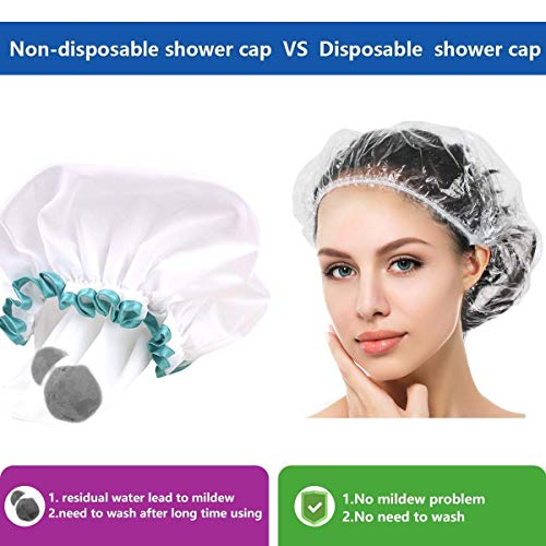 Auban Shower Cap Disposable, 50 PCS Bath Caps Larger Thick Clear Waterproof P...