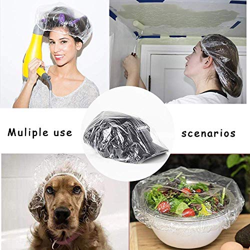 Auban Shower Cap Disposable, 50 PCS Bath Caps Larger Thick Clear Waterproof P...