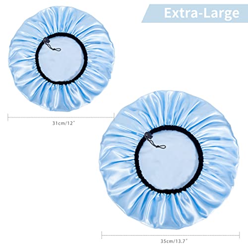 Auban Shower Cap for Women, Adjustable Reusable, Extra Large, Double-Layer Wa...