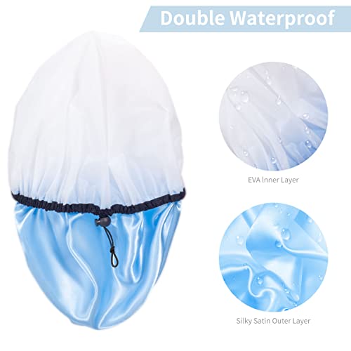 Auban Shower Cap for Women, Adjustable Reusable, Extra Large, Double-Layer Wa...