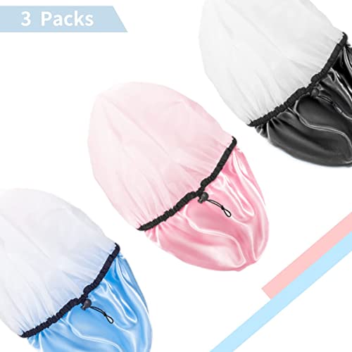 Auban Shower Cap for Women, Adjustable Reusable, Extra Large, Double-Layer Wa...