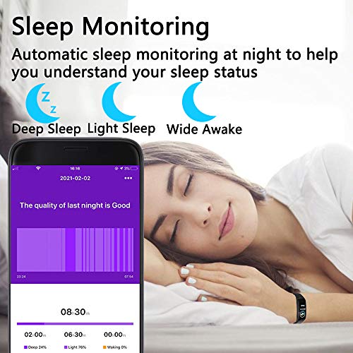 Fitness Tracker,Activity Tracker with Body Temperature Heart Rate Blood Press...