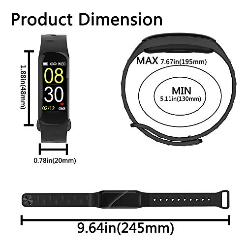 Fitness Tracker,Activity Tracker with Body Temperature Heart Rate Blood Press...