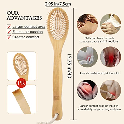 Bamboo Oversize Curved Back Scratcher,Large 131 Wooden Points Provide Instant...