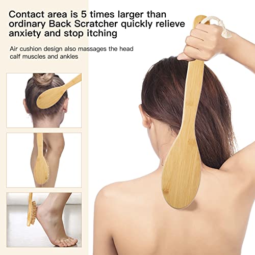 Bamboo Oversize Curved Back Scratcher,Large 131 Wooden Points Provide Instant...