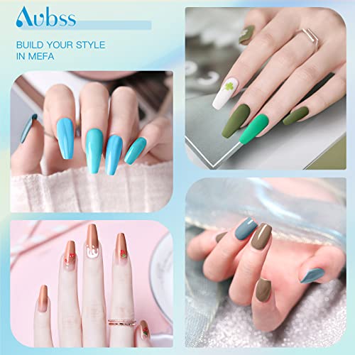 Aubss 24Pcs Gel Nail Polish Kit - Popular Bright Nail Art Solid Sparkle Color...
