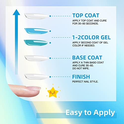 Aubss 24Pcs Gel Nail Polish Kit - Popular Bright Nail Art Solid Sparkle Color...