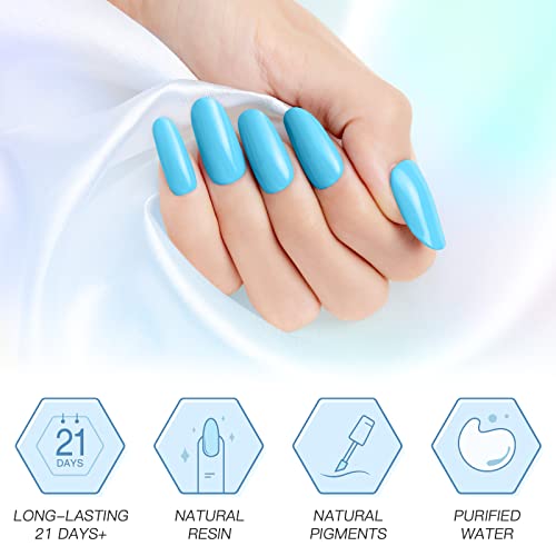 Aubss 24Pcs Gel Nail Polish Kit - Popular Bright Nail Art Solid Sparkle Color...