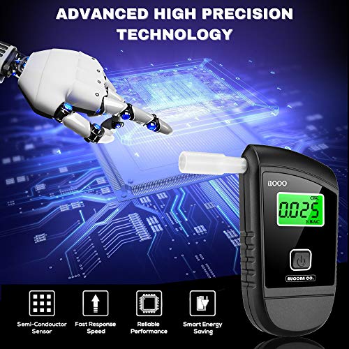 Breathalyzer, FDA Cleared Portable Alcohol Tester with Digital LCD Screen & 1...