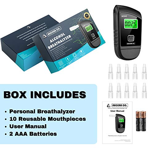 Breathalyzer, FDA Cleared Portable Alcohol Tester with Digital LCD Screen & 1...