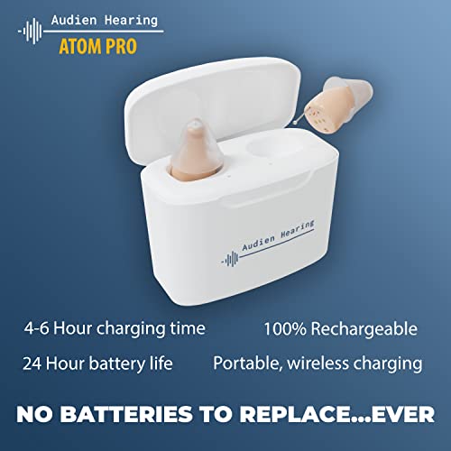 Audien ATOM PRO Wireless Rechargeable Hearing Amplifier to Aid and Assist Hea...