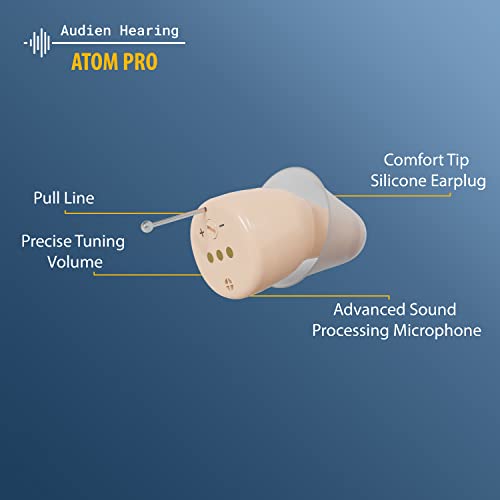 Audien ATOM PRO Wireless Rechargeable Hearing Amplifier to Aid and Assist Hea...