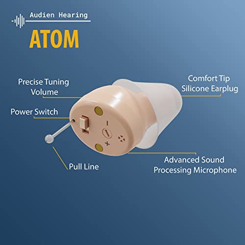 Audien ATOM Rechargeable Hearing Amplifier to Aid and Assist Hearing, Premium...