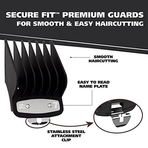 Clipper Guards Cutting Guides with Metal Clip Compatible with Wahl Clipper -A...