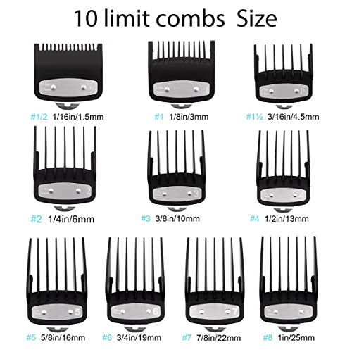 Clipper Guards Cutting Guides with Metal Clip Compatible with Wahl Clipper -A...