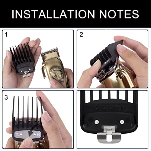 Clipper Guards Cutting Guides with Metal Clip Compatible with Wahl Clipper -A...