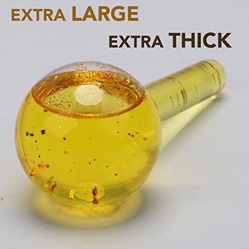 AUDUODUO® Ice Globes For Facial 2 pcs Face Massage Globes Golden Glittery Ski...