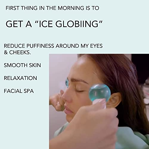 AUDUODUO® Ice Globes For Facial 2 pcs Face Massage Globes Golden Glittery Ski...