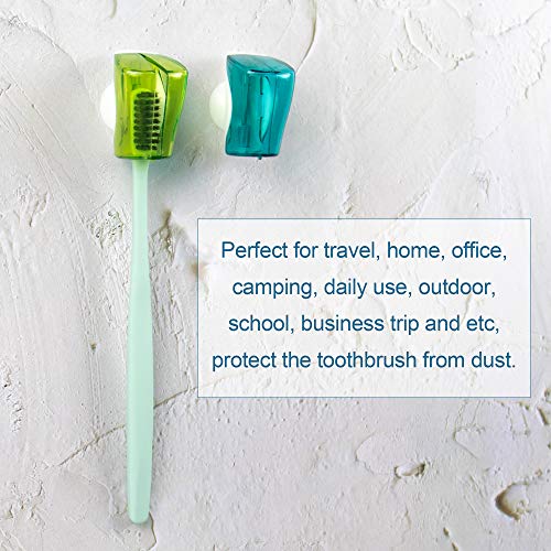 AUEAR, Toothbrush Head Covers with Suction Cup Anti Dust Toothbrush Cover Gre...