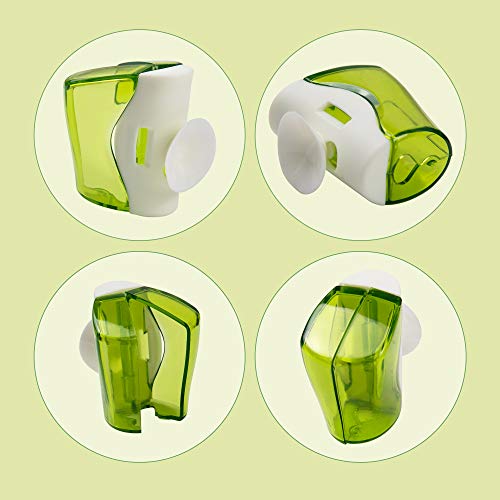 AUEAR, Toothbrush Head Covers with Suction Cup Anti Dust Toothbrush Cover Gre...