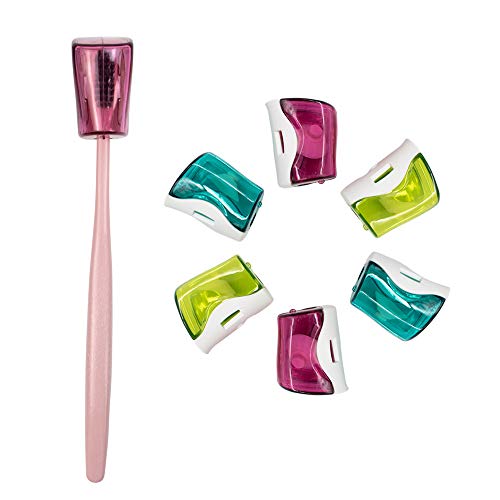 AUEAR, Toothbrush Head Covers with Suction Cup Anti Dust Toothbrush Cover Gre...