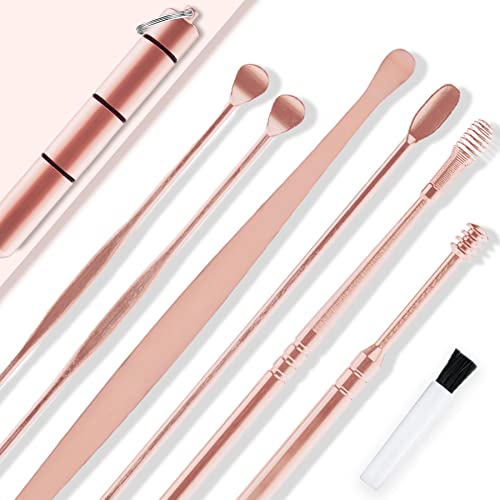 Ear Wax Removal Kit, Ear Wax Removal 6 in 1 Reusable Ear Cleaner, Stainless S...