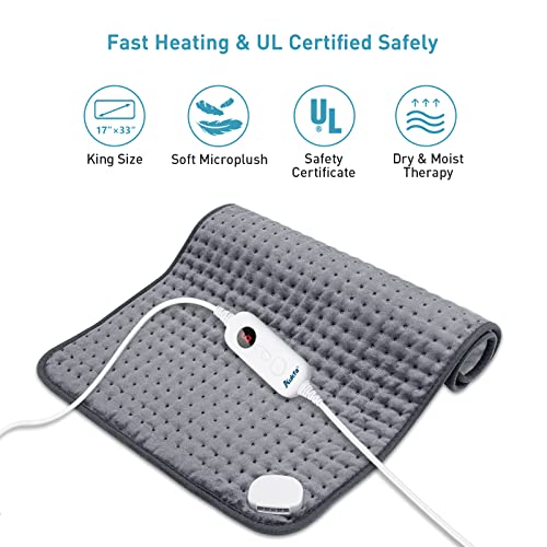 Aukfa Electric Heating Pad for Back Pain Relief, XXX-Large Heating Pads for C...