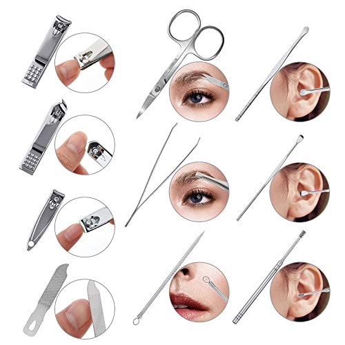 19 PCS Premium Manicure Set, AULLUA Nail Clippers, Professional Grooming Gift...