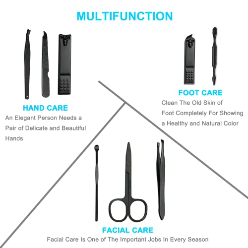 8 PCS Premium Manicure Set, AULLUA Nail Clippers, Professional Grooming Gift ...