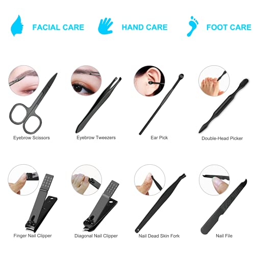 8 PCS Premium Manicure Set, AULLUA Nail Clippers, Professional Grooming Gift ...