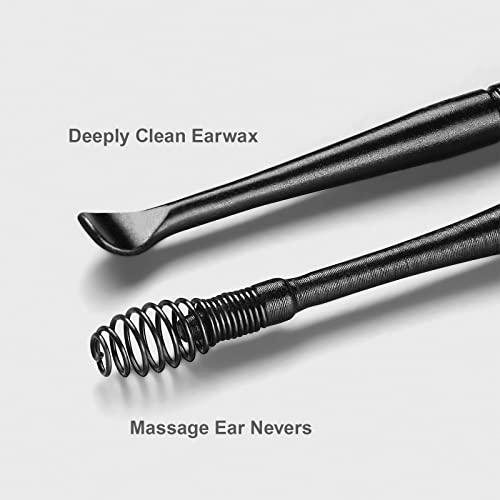 4 pcs Ear Wax Removal Tool, Aumtuw Reusable Double-Headed Ear Cleaner Tool, C...