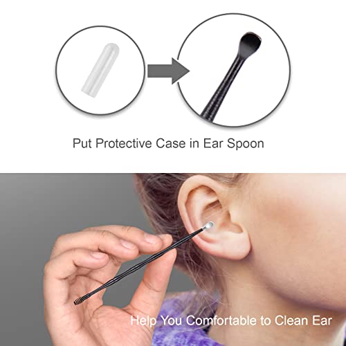 4 pcs Ear Wax Removal Tool, Aumtuw Reusable Double-Headed Ear Cleaner Tool, C...