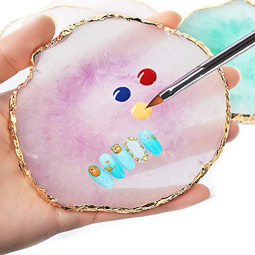 21 Pcs Nail Art Brushes Nail Art Tool Set Resin Palette Nail Art Painting Mix...