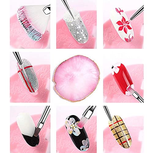 21 Pcs Nail Art Brushes Nail Art Tool Set Resin Palette Nail Art Painting Mix...
