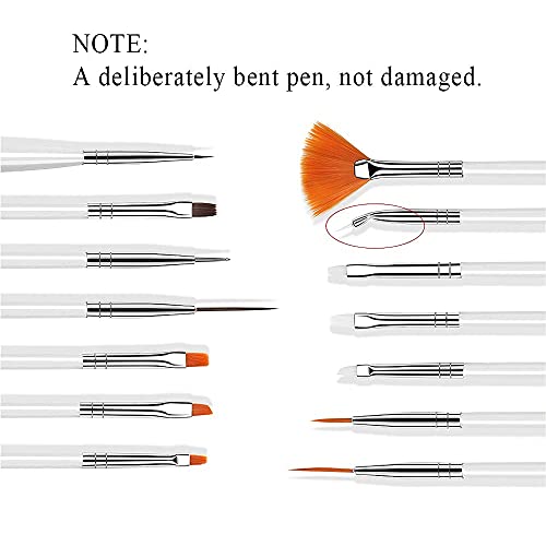 21 Pcs Nail Art Brushes Nail Art Tool Set Resin Palette Nail Art Painting Mix...