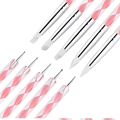 21 Pcs Nail Art Brushes Nail Art Tool Set Resin Palette Nail Art Painting Mix...