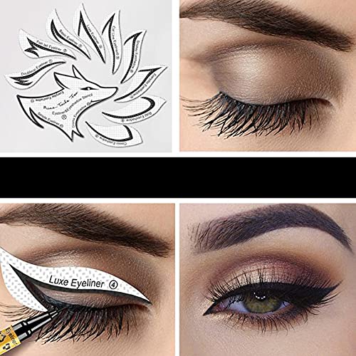 Professional Eyeliner Eyebrow Stencil Eyeshadow Stamp Pads Stencils Patches S...