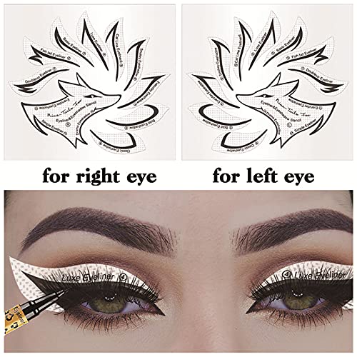 Professional Eyeliner Eyebrow Stencil Eyeshadow Stamp Pads Stencils Patches S...