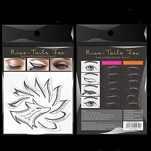 Professional Eyeliner Eyebrow Stencil Eyeshadow Stamp Pads Stencils Patches S...