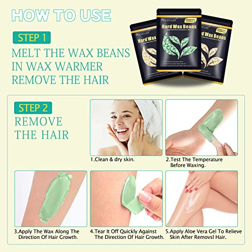 Hard Wax Beads for Hair Removal (300g/10.5oz) Painless Wax Beans for Full Bod...