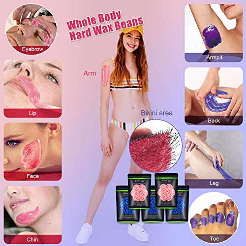 Hard Wax Beans 17.5Oz, Hair Removal Body European Brazilian Pearl Waxing Bean...