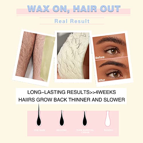 Wax Beads for Hair Removal, Hard Wax Beads for Sensitive Skin, 1.1LB Painless...