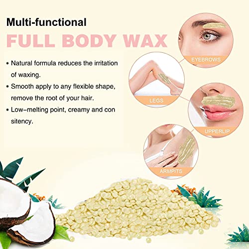 Wax Beads for Hair Removal, Hard Wax Beads for Sensitive Skin, 1.1LB Painless...