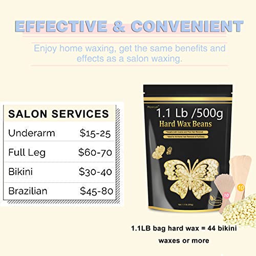 Wax Beads for Hair Removal, Hard Wax Beads for Sensitive Skin, 1.1LB Painless...