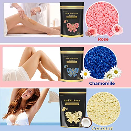 Wax Beads for Hair Removal, Hard Wax Beads for Sensitive Skin, 1.1LB Painless...