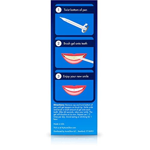 AuraGlow Teeth Whitening Pen, 35% Carbamide Peroxide, 15+ Whitening Treatment...