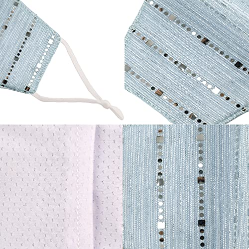 Sparkly Mesh Face Mask Reusable Face Bandanas Decorative Halloween Nightclub ...