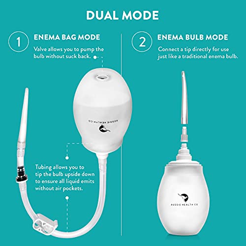 Aussie Health Co Large Enema Bulb Kit - 13 oz Anal Douche with Leak Proof Lid...