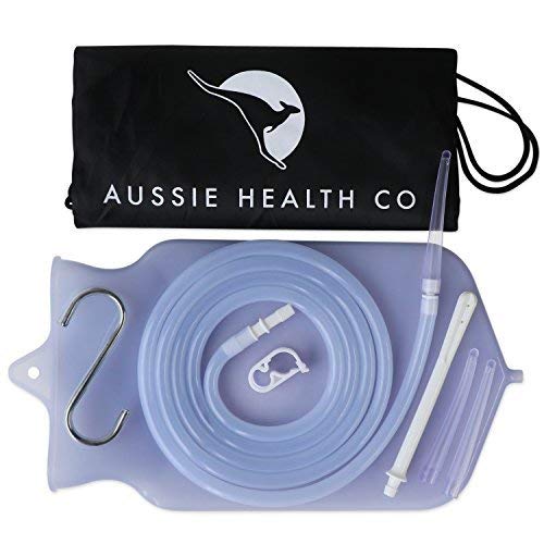 Aussie Health Co Non-Toxic Silicone Enema Bag Kit - 2 Quart Capacity for Wate...