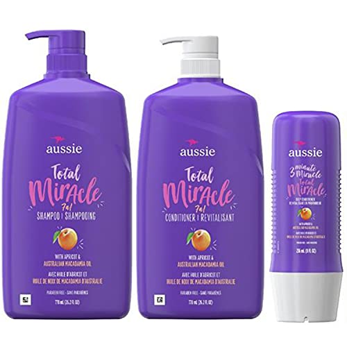 Aussie Total Miracle Shampoo, Conditioner and 3 Minute Miracle Deep Condition...